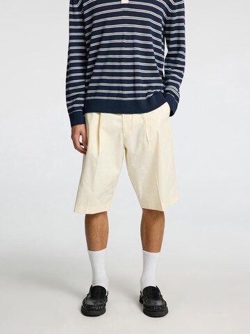 SELECTED Loosefit Lærredsbukser i beige: forside
