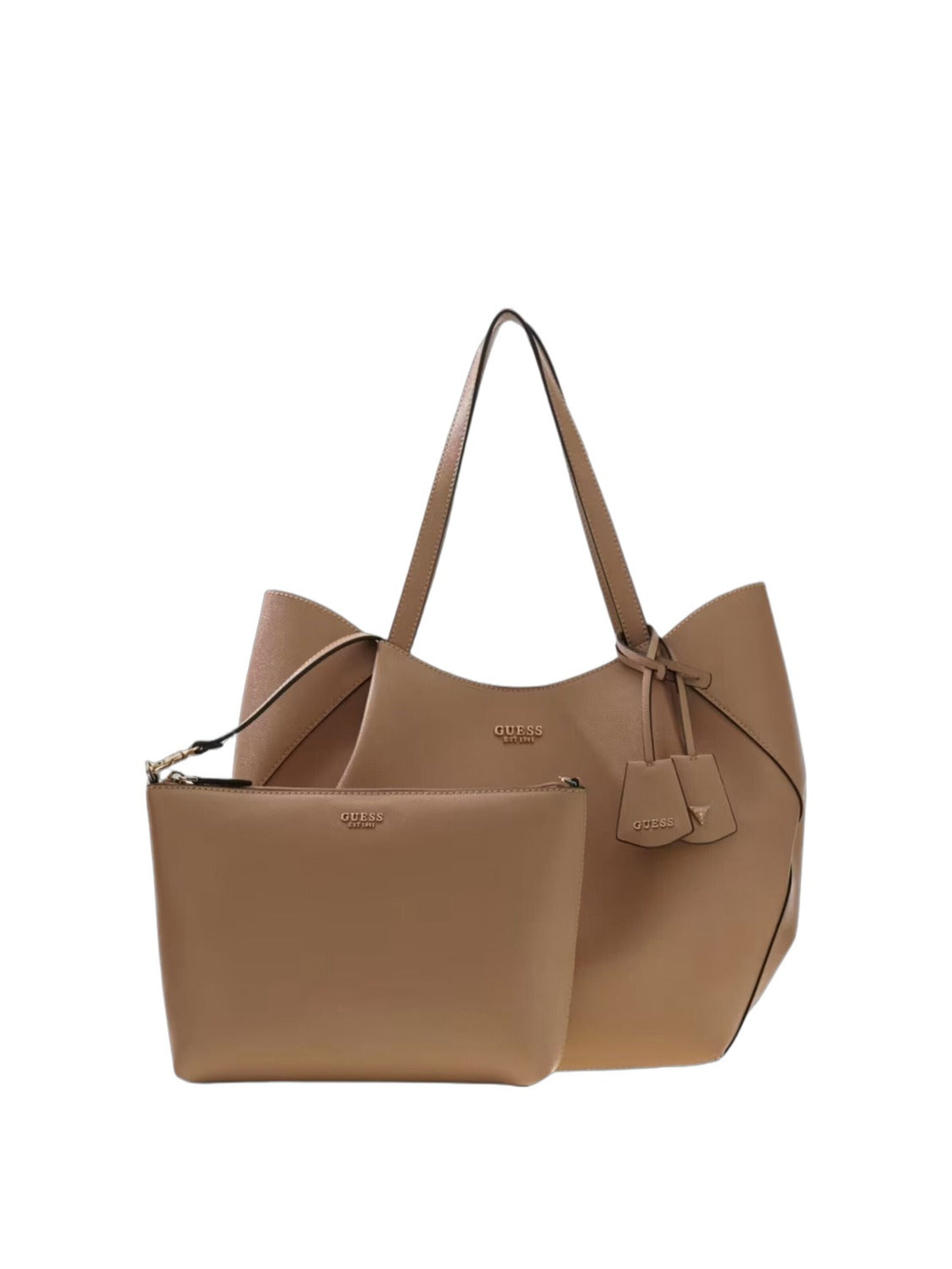 One Size dydžio Pirkinių krepšys 'Guess Cabas Noelle 2-en-1 Beige' iš GUESS, spalva – smėlio spalva, Prekių apžvalga