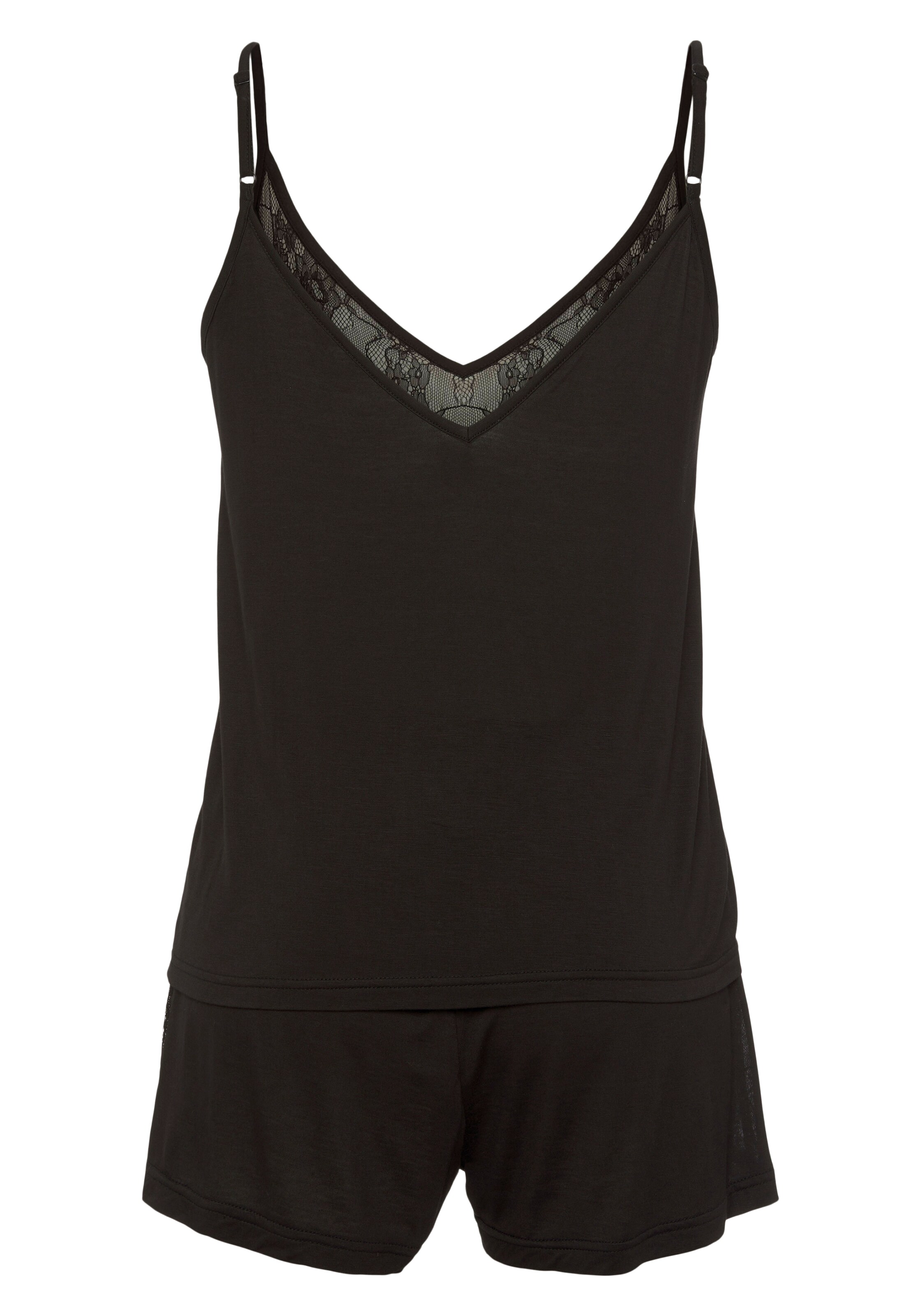 VIVANCE Short Pajama Set in Black: front