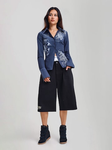 Camicia da donna di Ed Hardy in blu: frontale