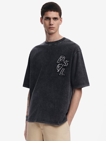 Desigual - Camiseta en negro: frente