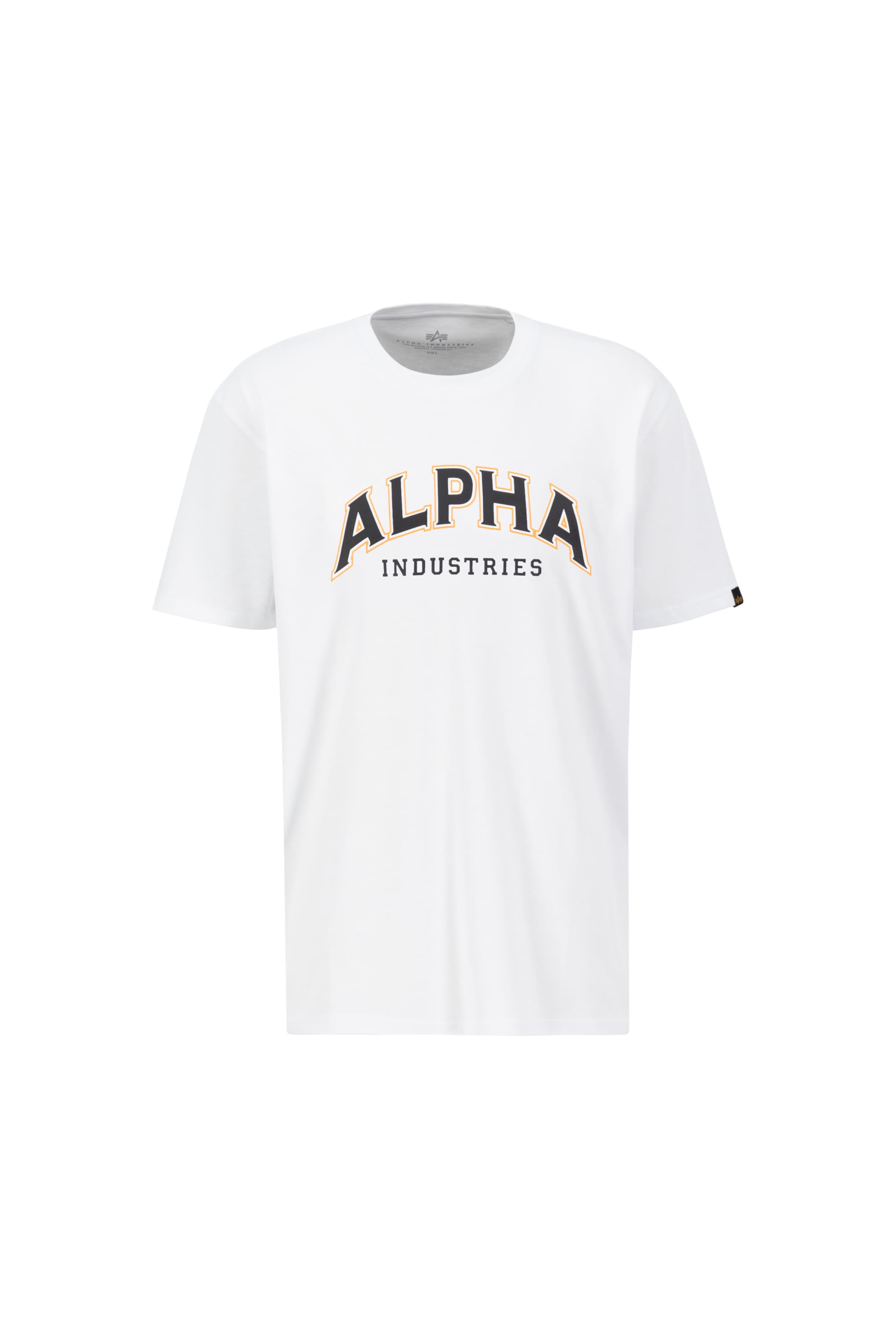 Tricou 'College' de la ALPHA INDUSTRIES pe alb: față