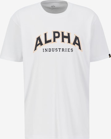 ALPHA INDUSTRIES Тениска в бяло: отпред