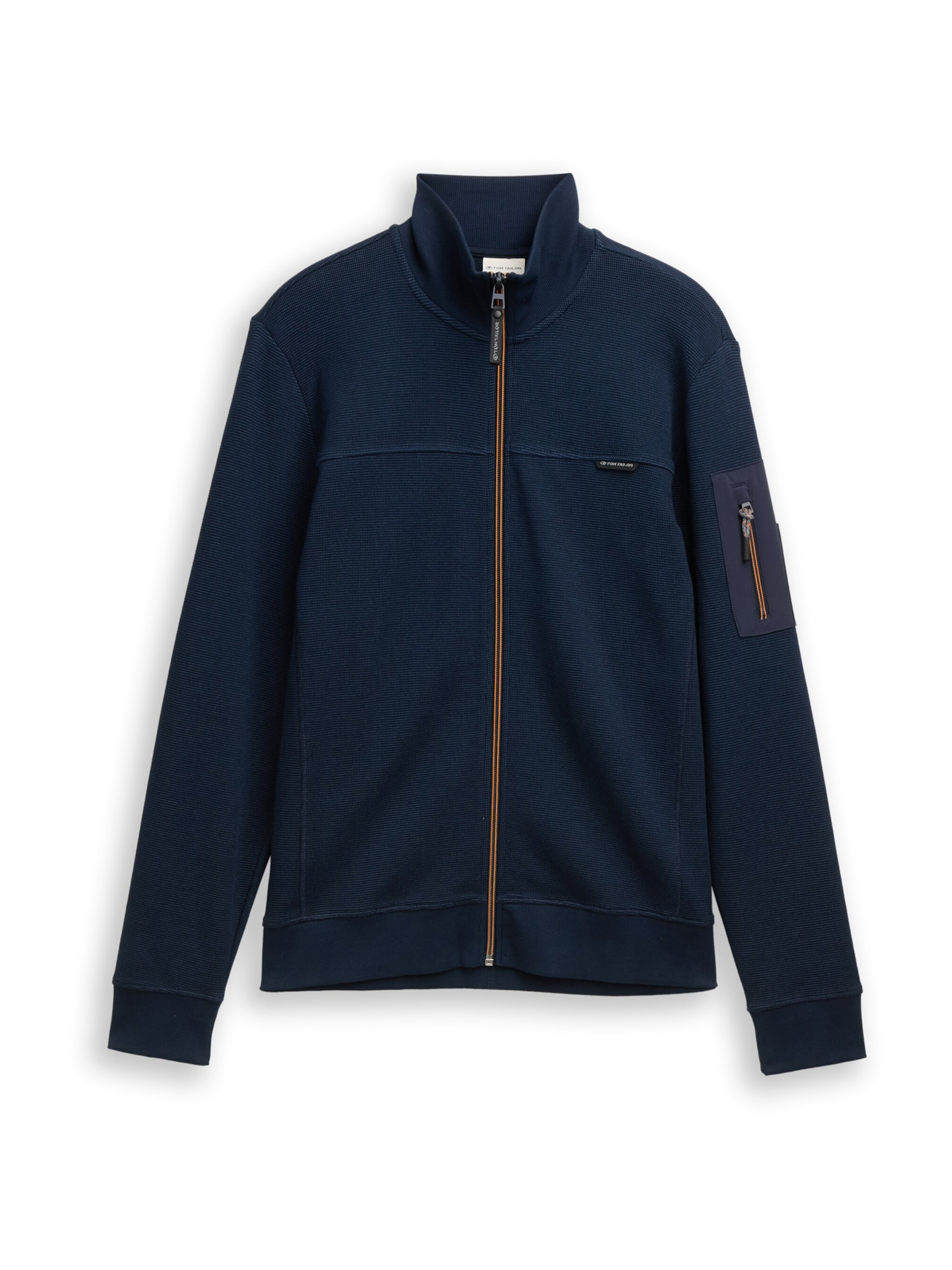 TOM TAILOR Zip-Up Hoodie in Blue: front