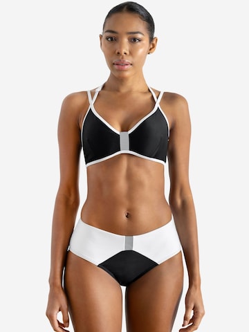 Bas de bikini sport 'Coral Sea Bikini Bottom Luna' Horizon Athletic en noir : devant