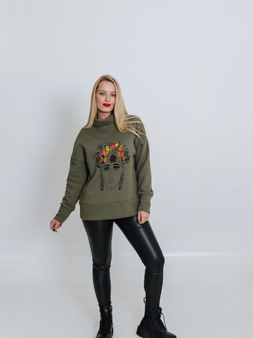 RADADA Sweatshirt 'FLOWER GIRL' in Green: front