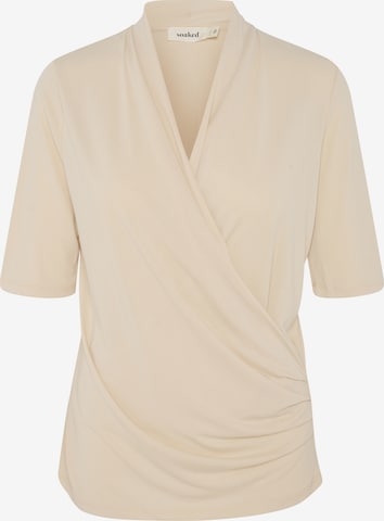 SOAKED IN LUXURY - Blusa 'Columbine' em bege: frente