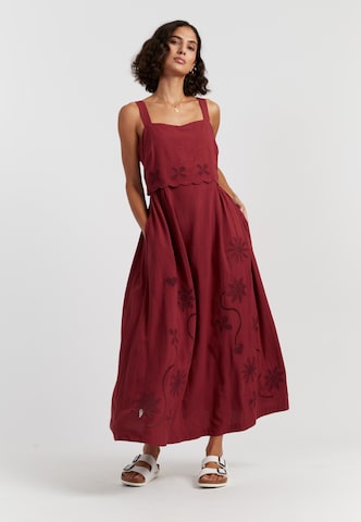Chinti & Parker - Vestido de verão em vermelho: frente