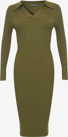 Threadbare Gebreide jurk 'Thyme' in Groen: voorkant