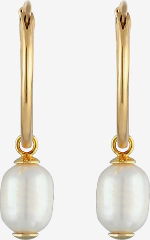 ELLI PREMIUM Ohrringe Perle, Perlenohrhänger in Gold
