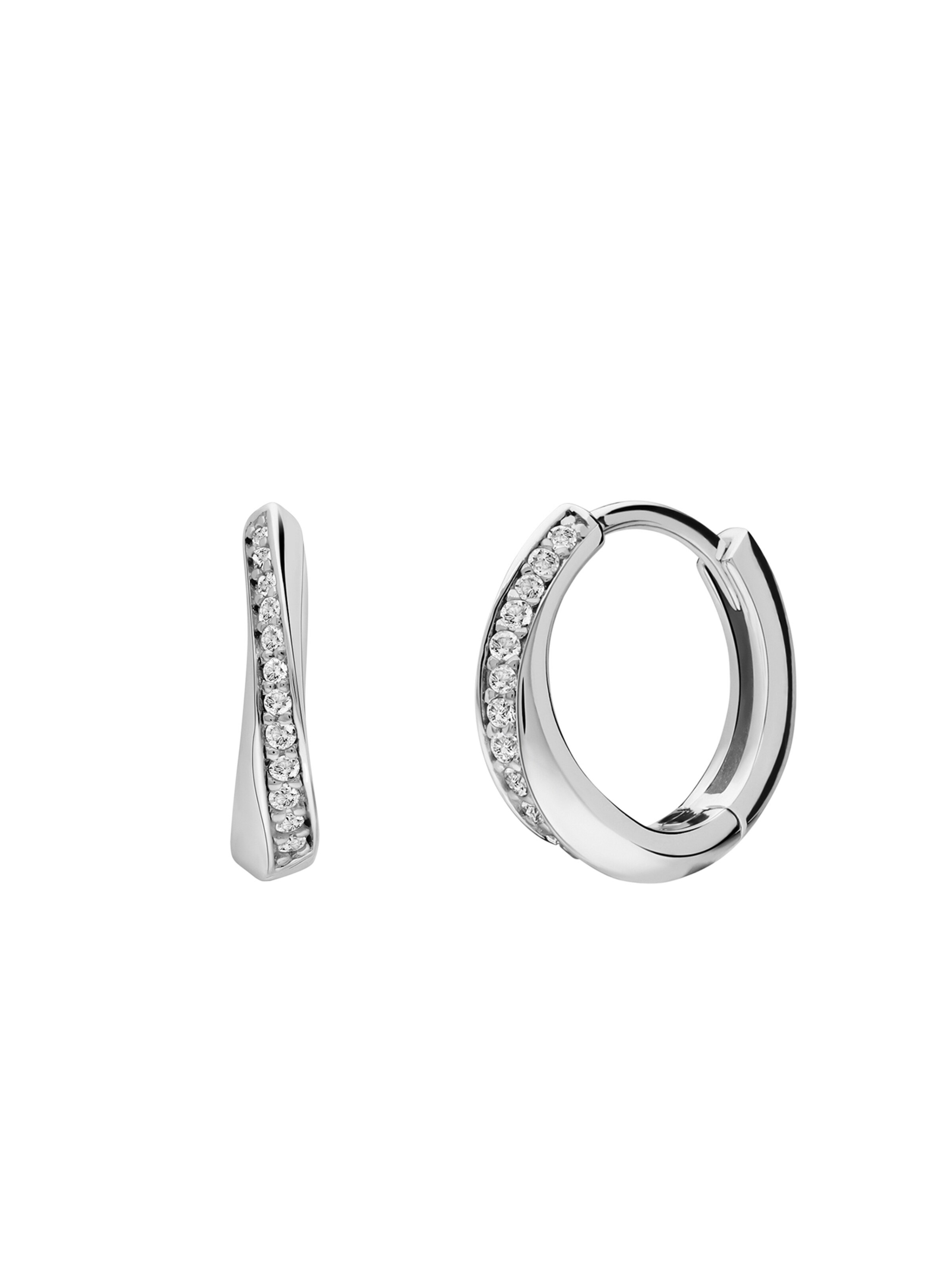 Lucardi Ohrringe 'Klassisch' in Silber: Vorderseite