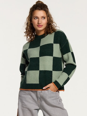 Shiwi Sweater 'Helsinki Check' in Green: front