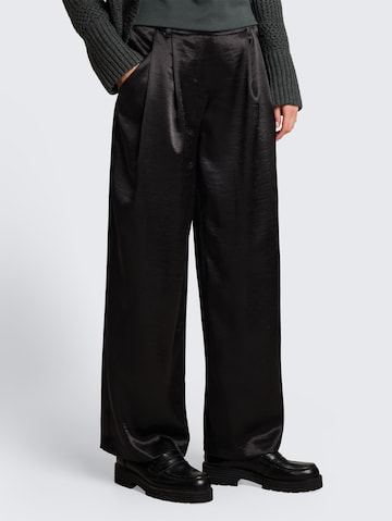 Wide Leg Pantalon à pince 'Lea' TOM TAILOR en noir : devant
