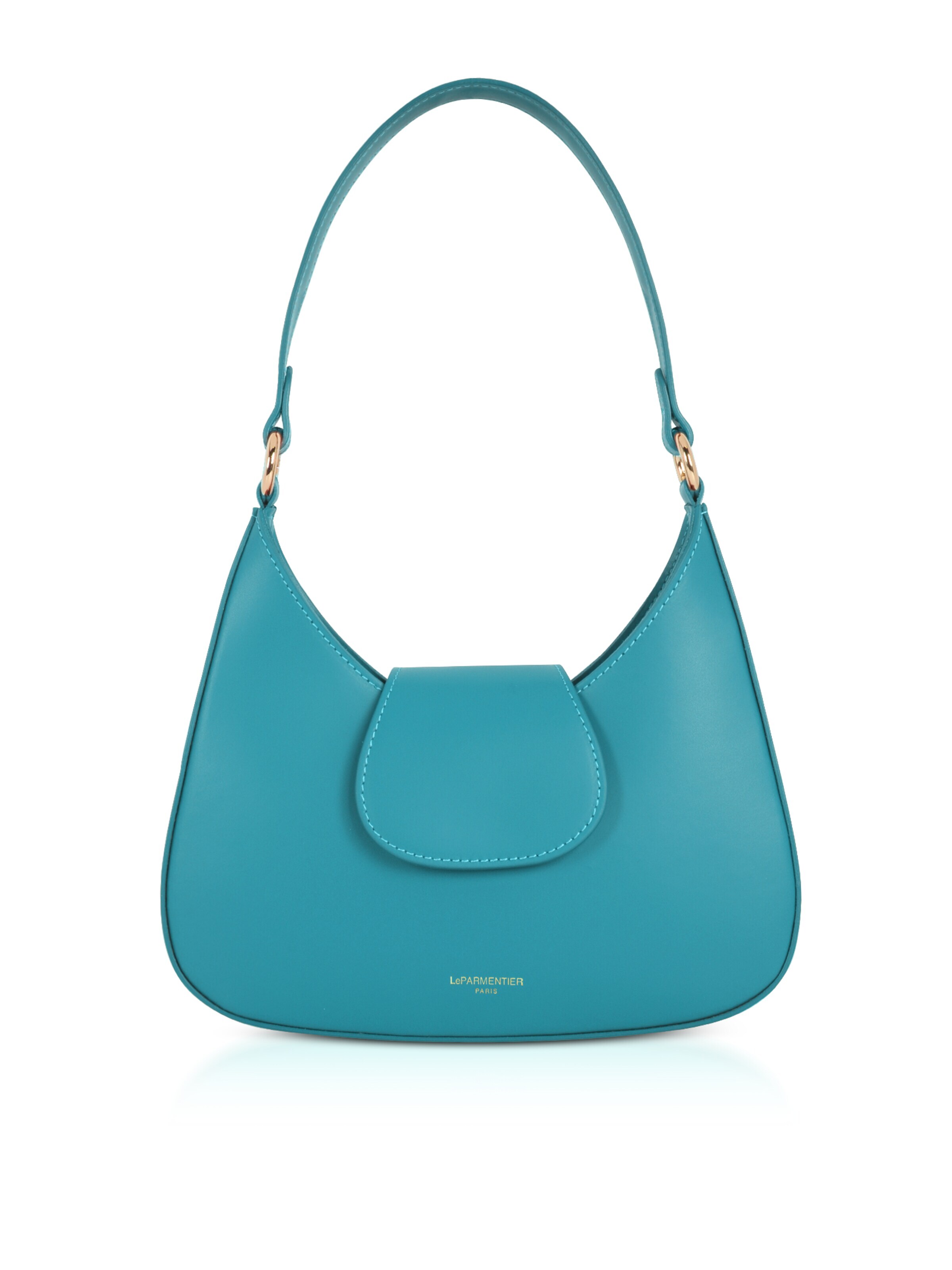 Borsa a spalla 'Obolo' di LeParmentier in blu: frontale