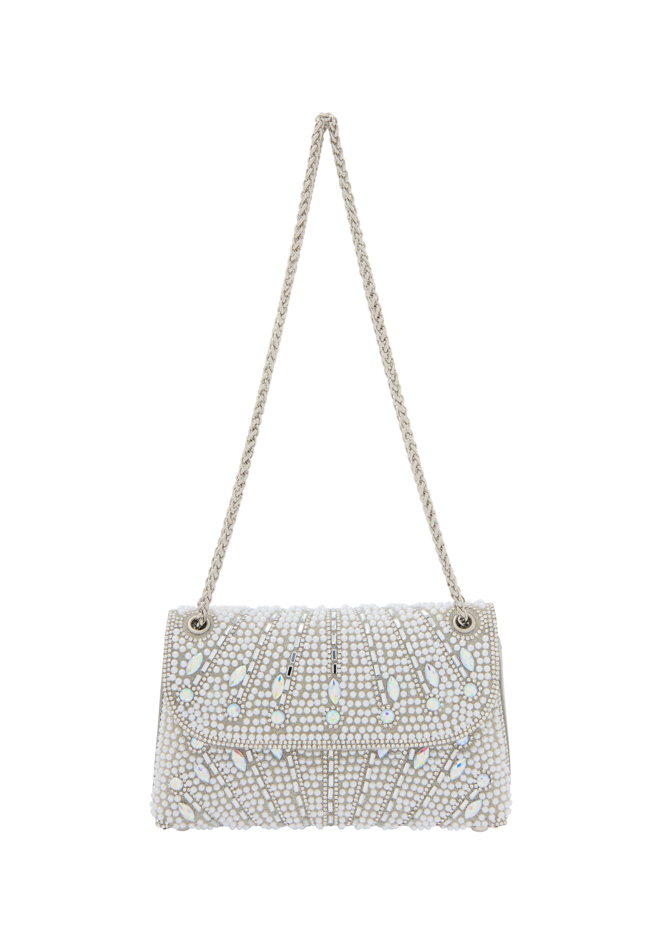 NAEMI Taška cez rameno - Strieborná: predná strana