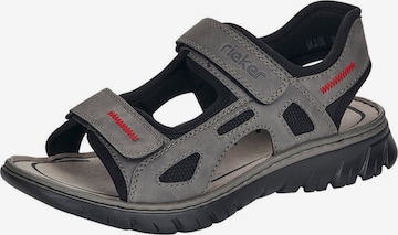 RIEKER Trekingové sandály – šedá: přední strana