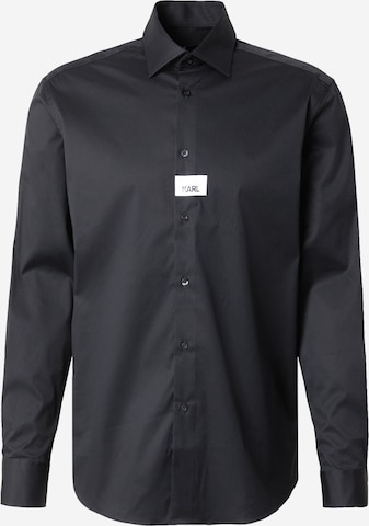 Karl LagerfeldRegular Fit Košulja - crna boja: prednji dio