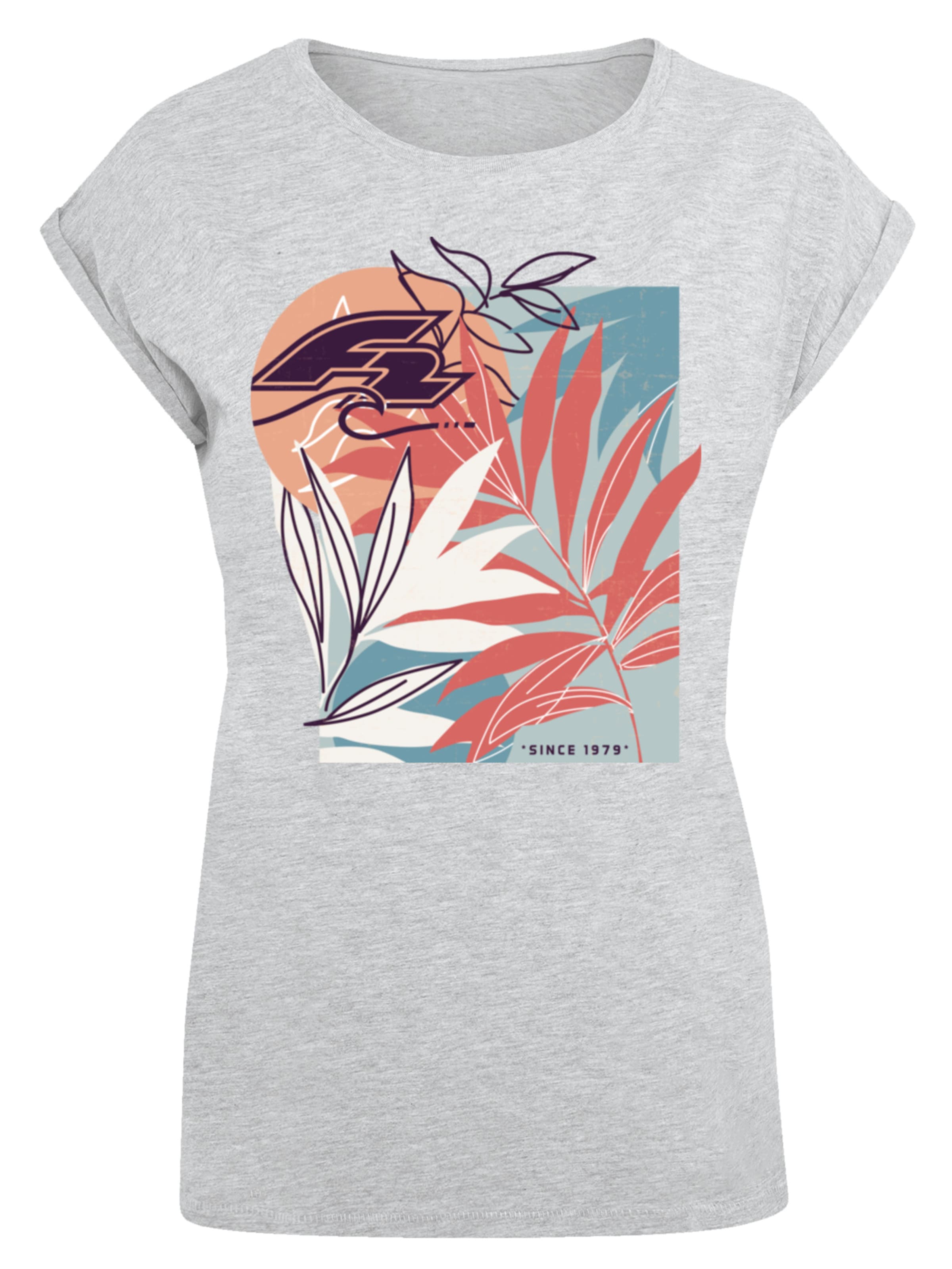 F2 T-Shirt 'F2 Beach Vibes Sommer Style' in Grau: Vorderseite