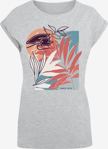 F2 T-Shirt 'F2 Beach Vibes Sommer Style' in Grau: Vorderseite