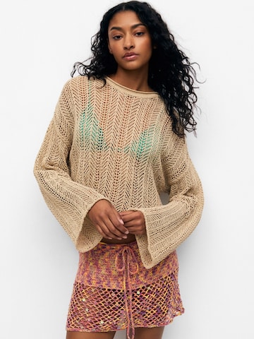 Pull-over Pull&Bear en beige : devant