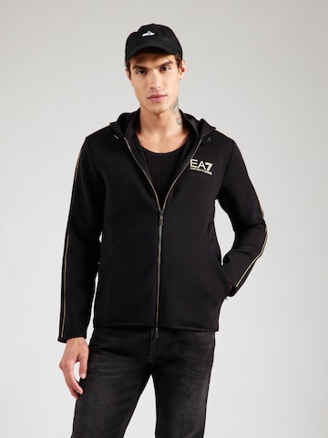 Giacca di felpa di EA7 Emporio Armani in nero: frontale