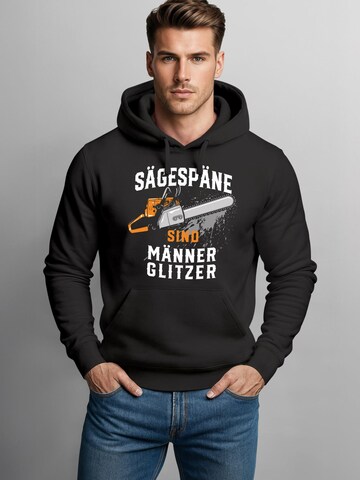 Neverless Sweatshirt 'Männerglitzer' in Black: front