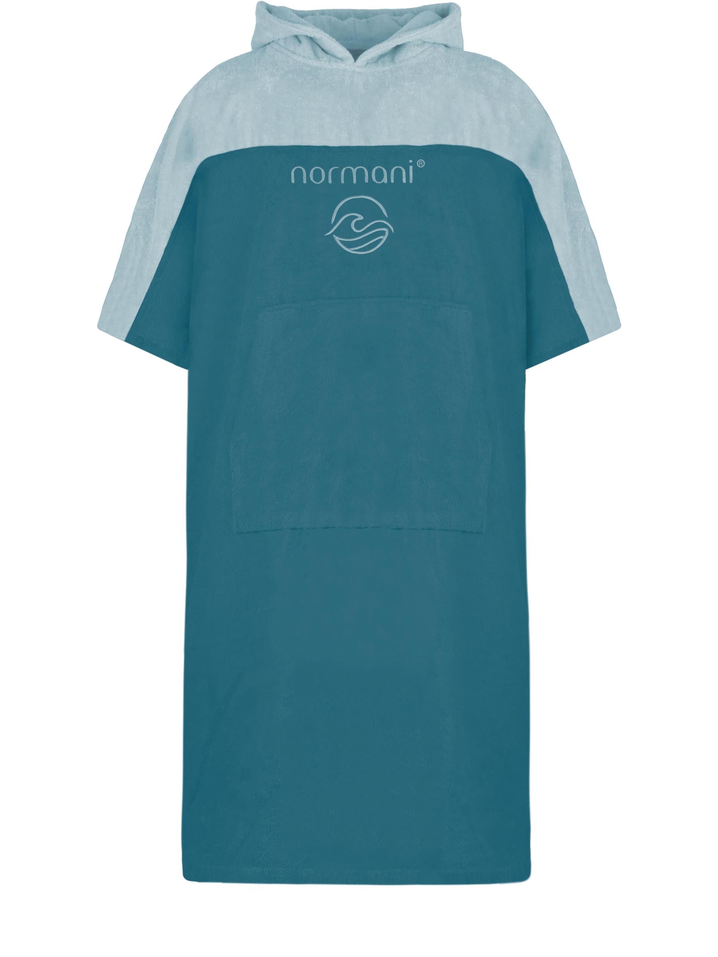 normani Poncho 'Kuta' in Blau: Vorderseite