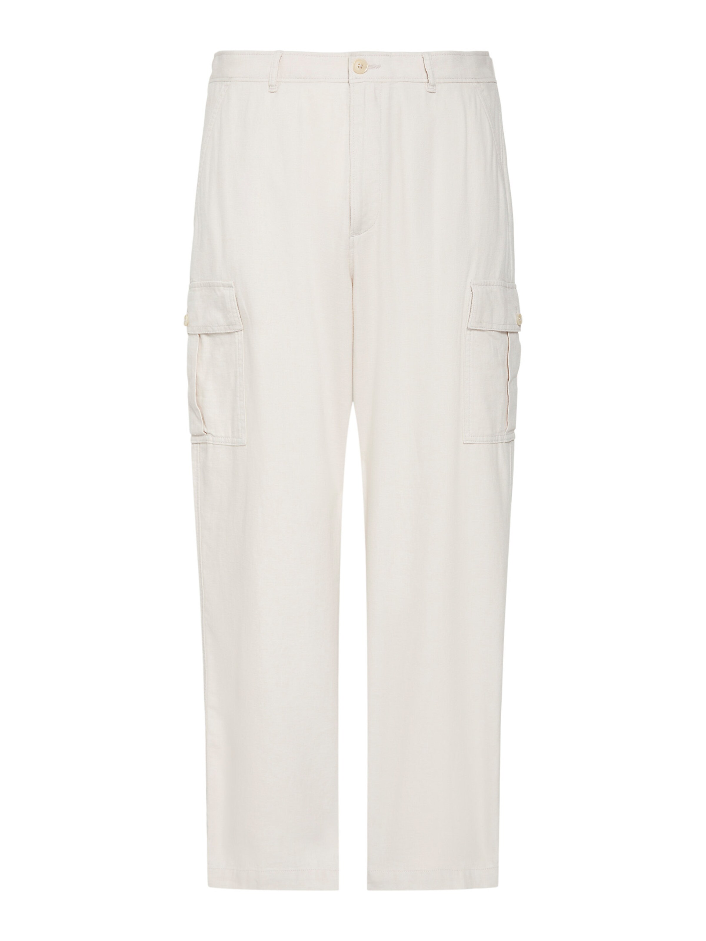 Calvin Klein Jeans Loosefit Cargohose in Weiß: Vorderseite