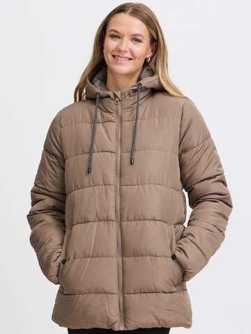 Fransa Winter jacket 'Mabelle' in Brown: front
