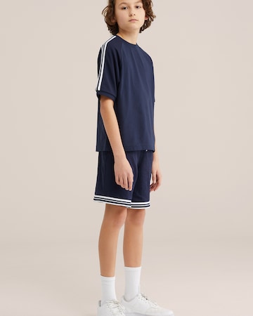 WE Fashion Loosefit Housut värissä sininen