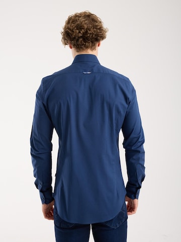 7Camicie Slim fit Zakelijk overhemd in Blauw