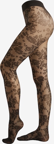 CALZEDONIA Tights '40 DENIER FLOWERS' in Black: front