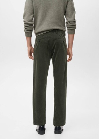 MANGO MAN Slim fit Pants 'Berdam' in Green