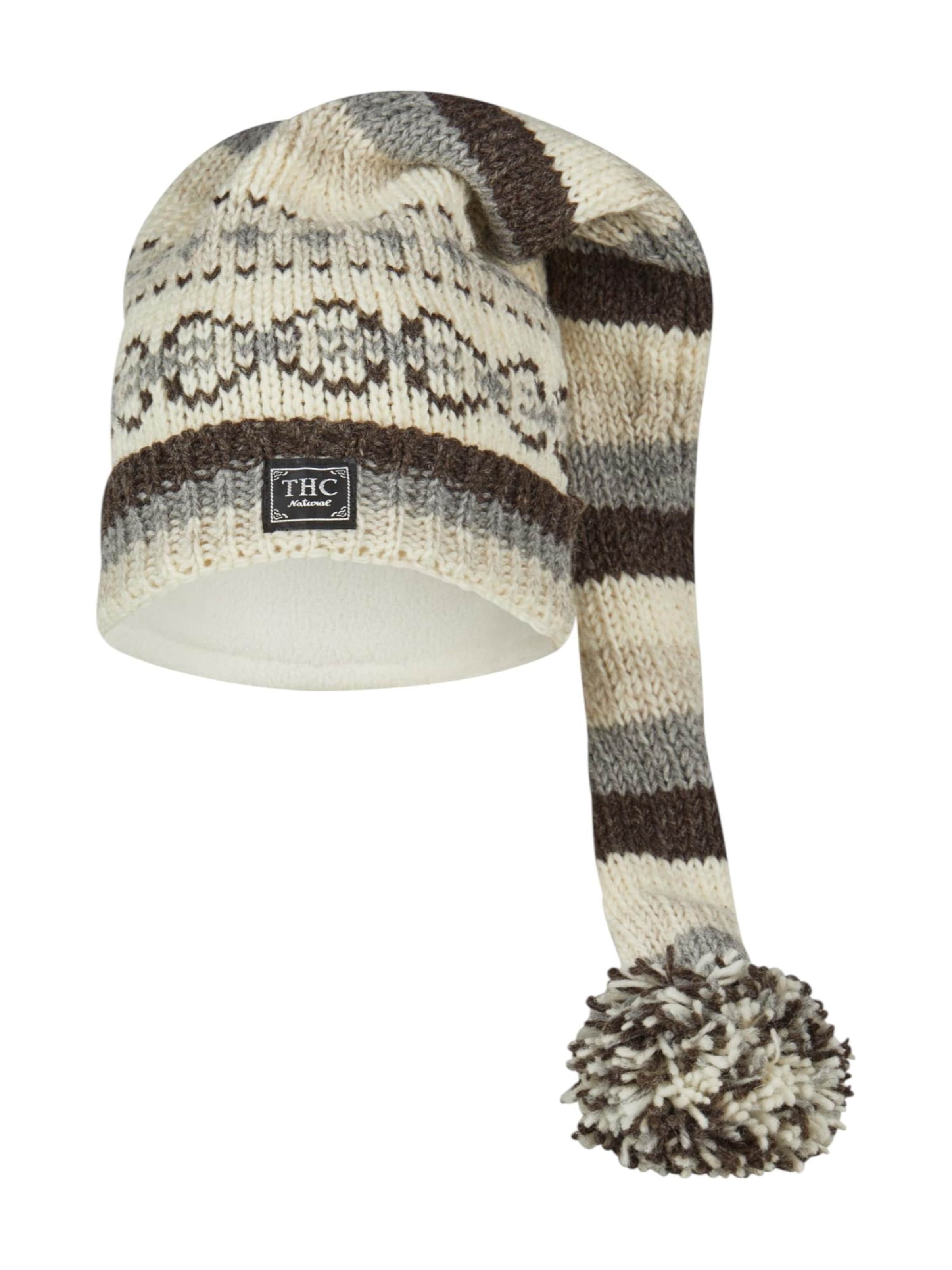 THC Natural Line Beanie 'THC  507' in Beige: front