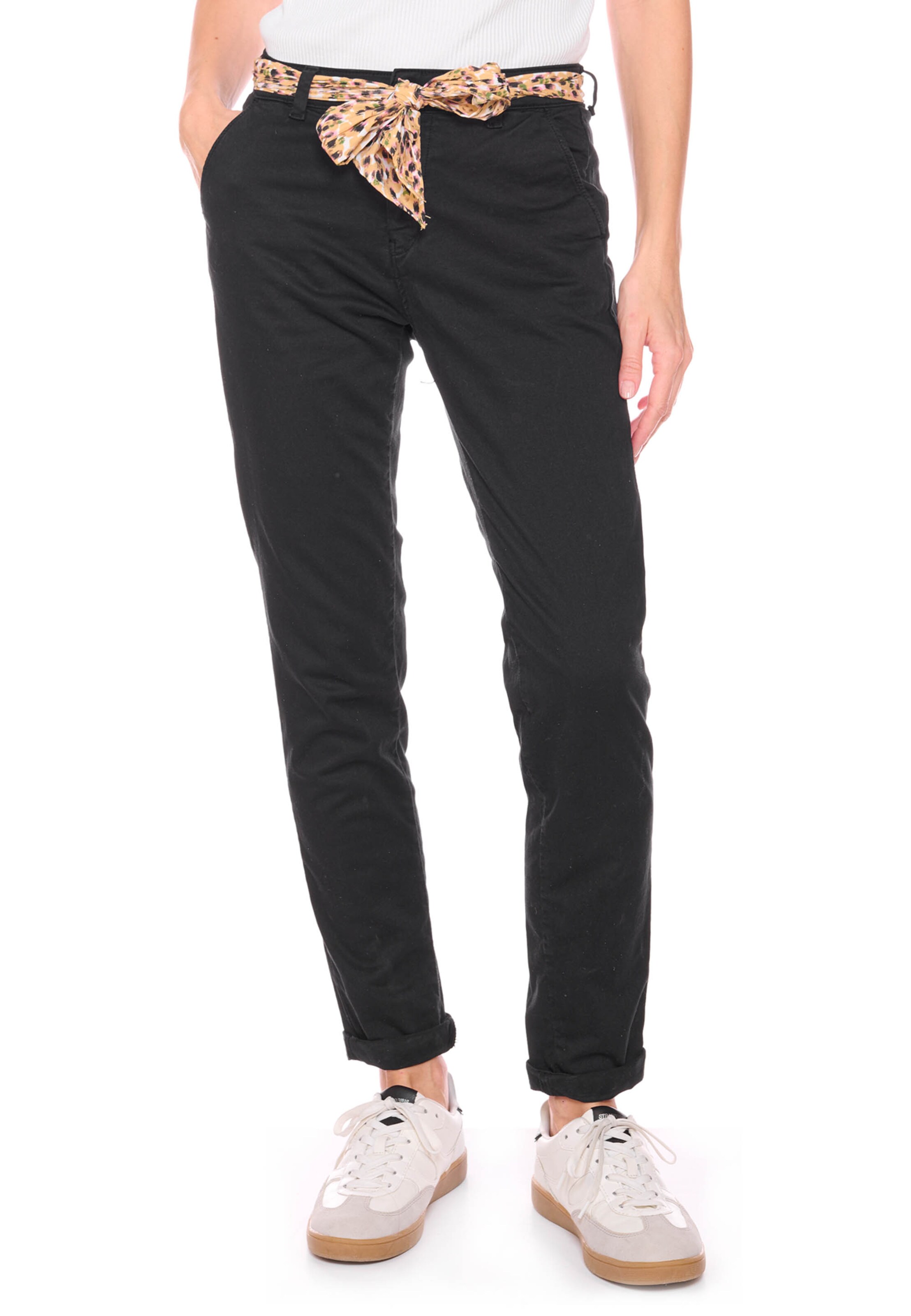 Regular Pantalon chino 'DYLI 6' Le Temps Des Cerises en noir : devant