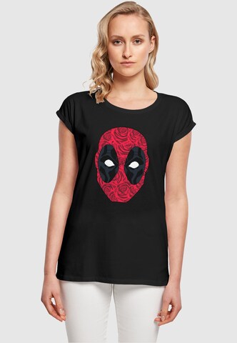 Maglietta 'Deadpool - Head Of Roses' di ABSOLUTE CULT in nero: frontale