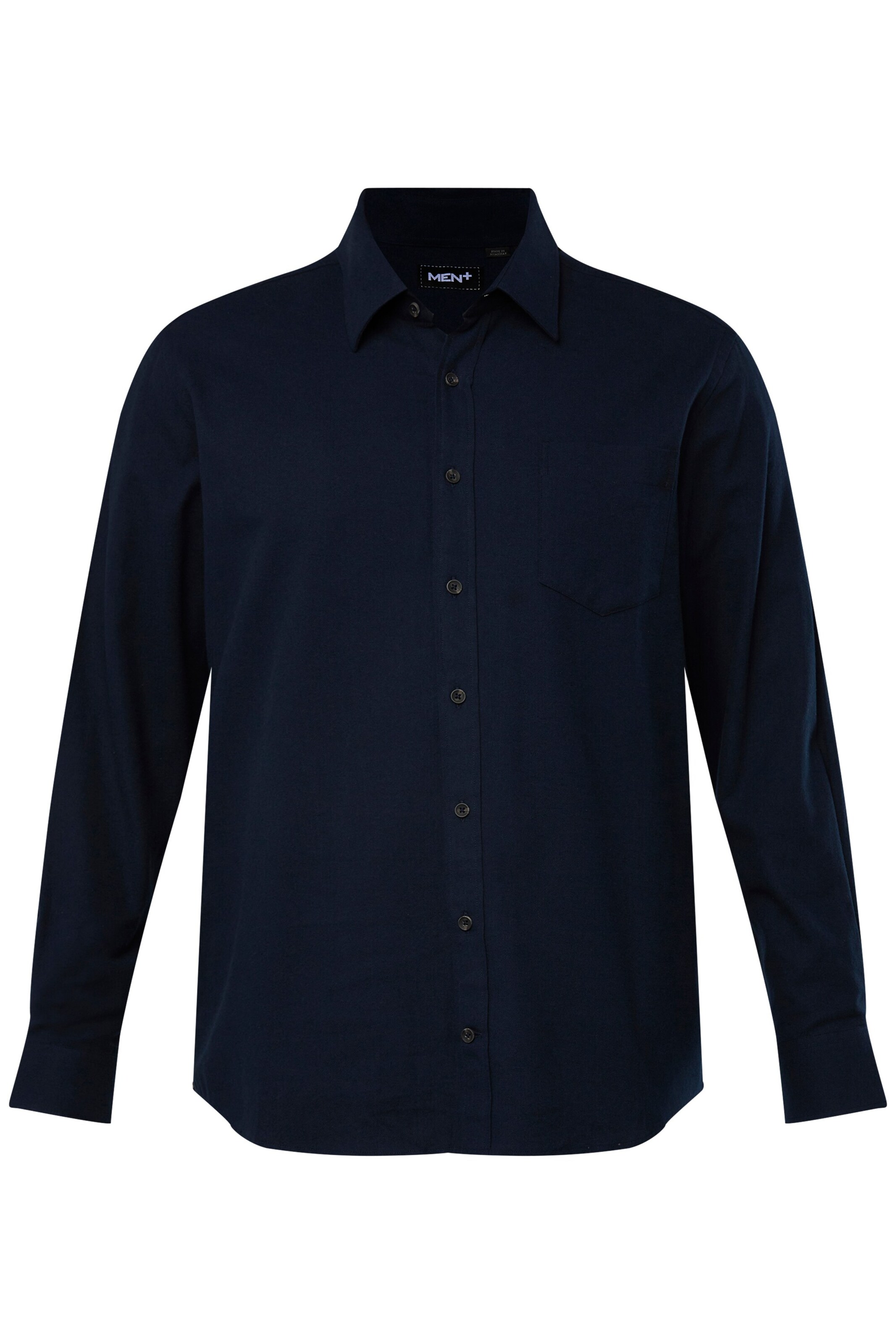 Men Plus Comfort fit Overhemd in Blauw: voorkant