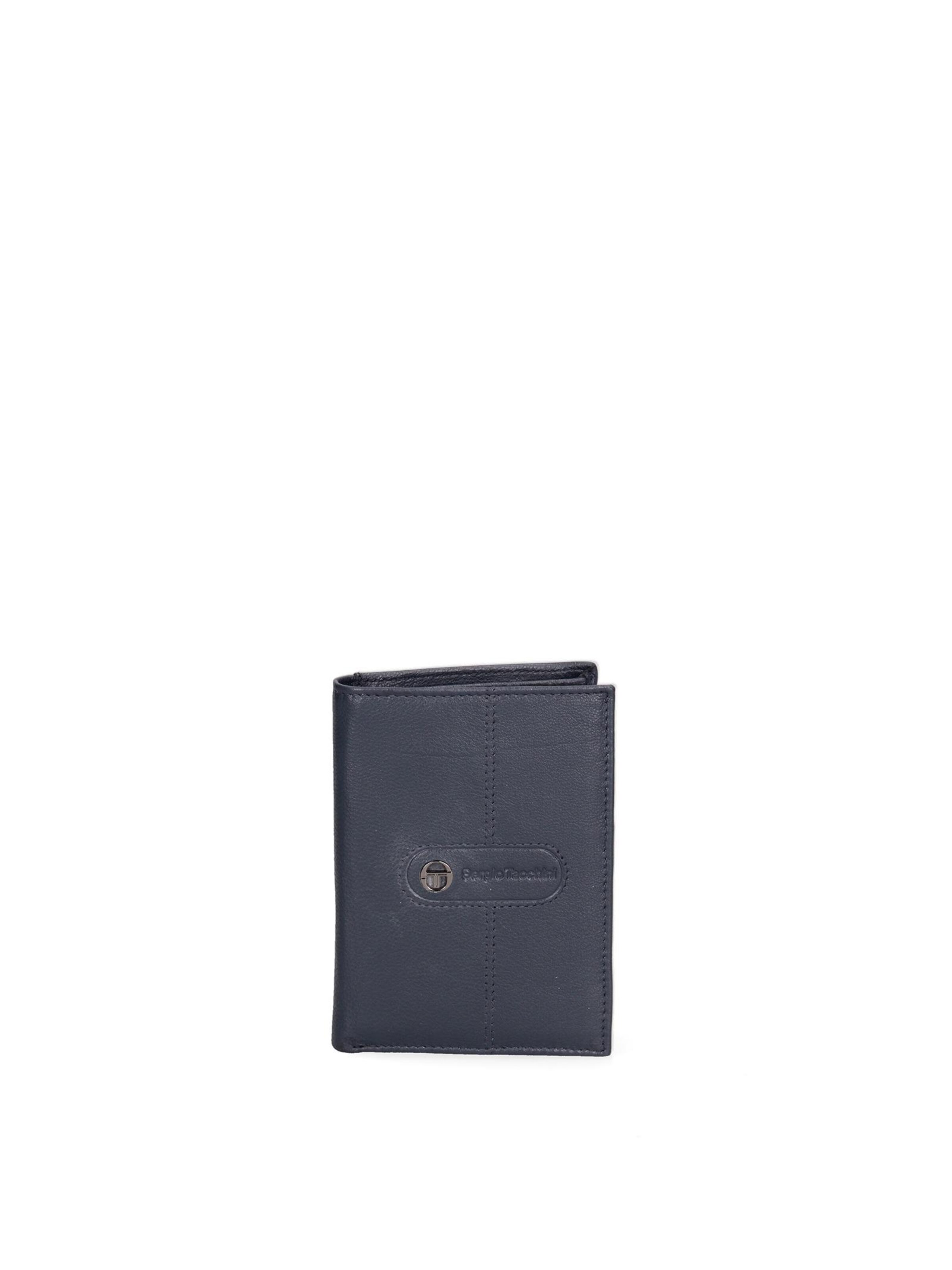 Portamonete 'Portafoglio Uomo Sergio Tacchini Vera Pelle Compatto 9x12,5 cm' di Sergio Tacchini in blu: frontale
