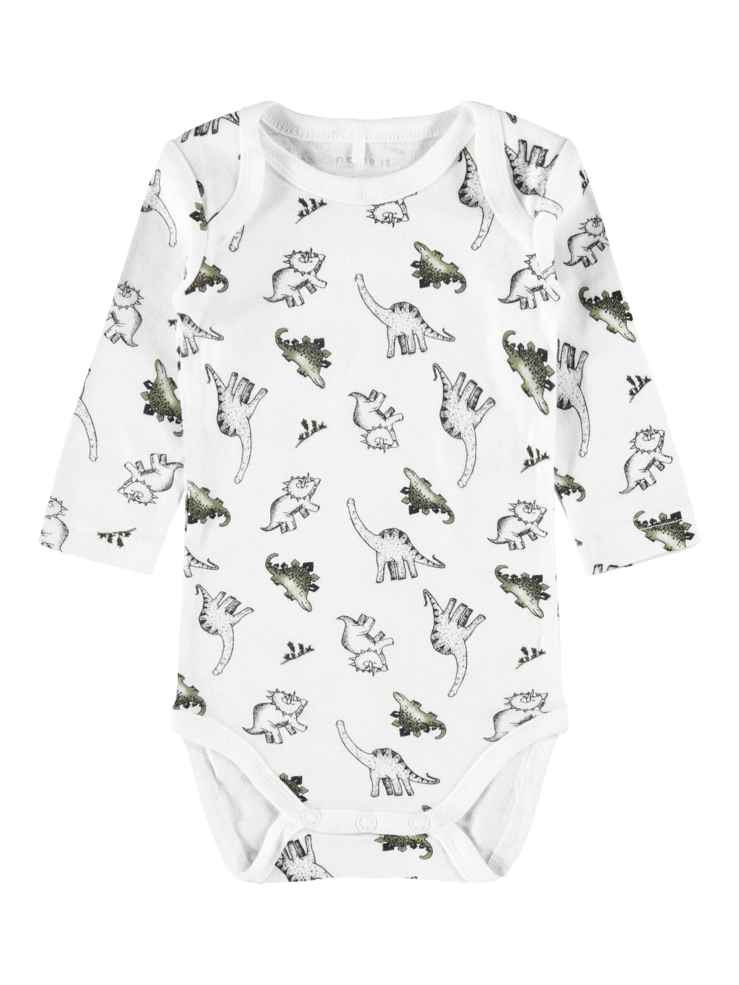 Kinder Kids (Gr. 92-140) NAME IT Body 'Dino' in Oliv, Weiß - OO10096 Kinder Kids (Gr. 92-140) NAME IT Body 'Dino' in Oliv, Weiß - OO10096
