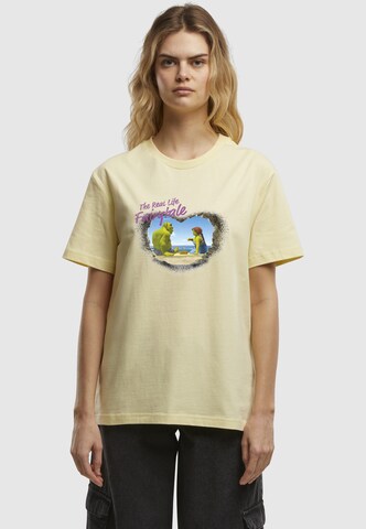 Merchcode Shirt 'Shrek the real life Fairytale' in Yellow: front