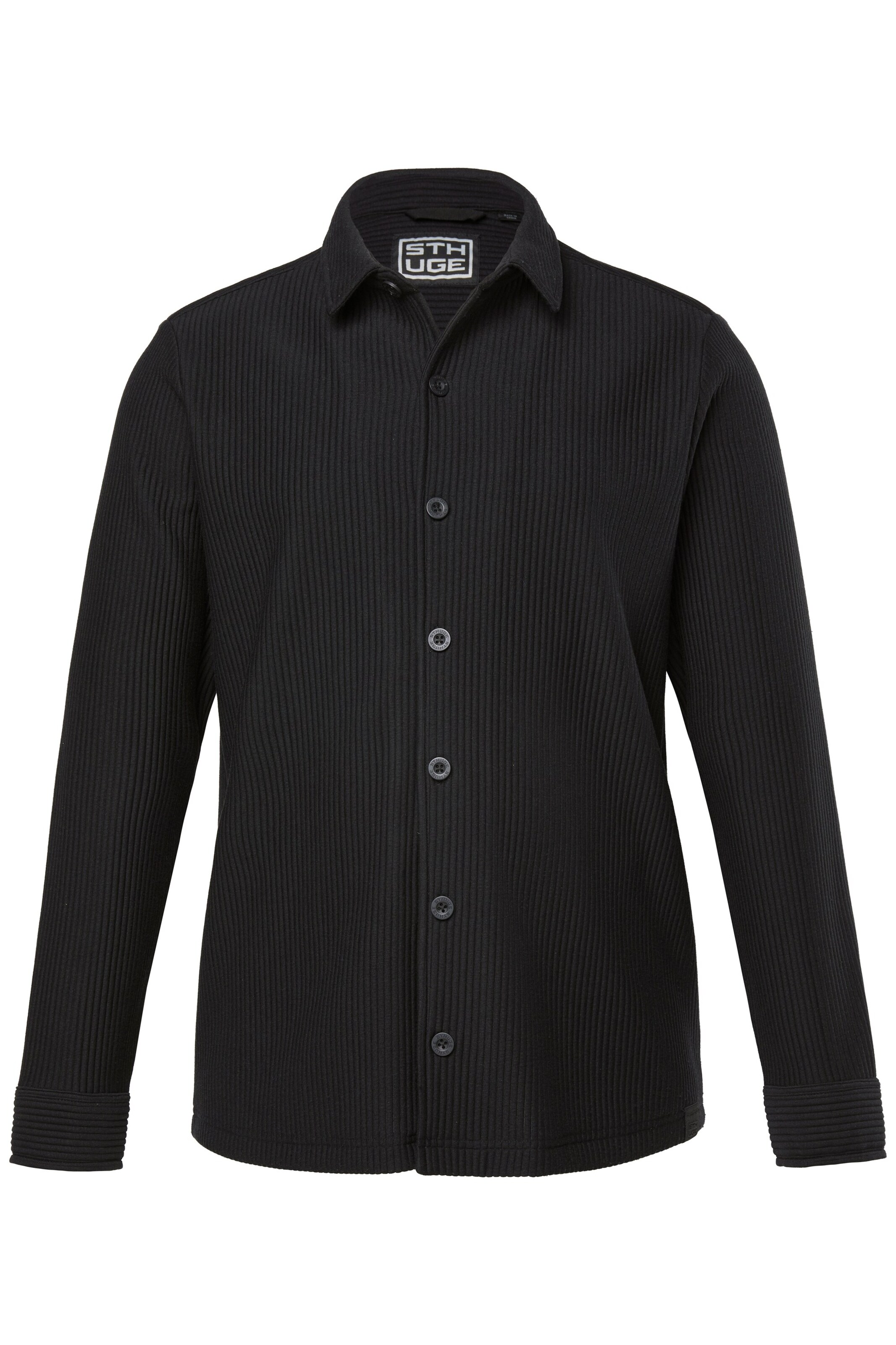 STHUGE Comfort fit Overhemd in Zwart: voorkant