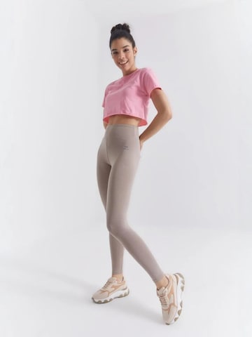 Tommy Life - Skinny Leggings 'Gamaschen' em cinzento