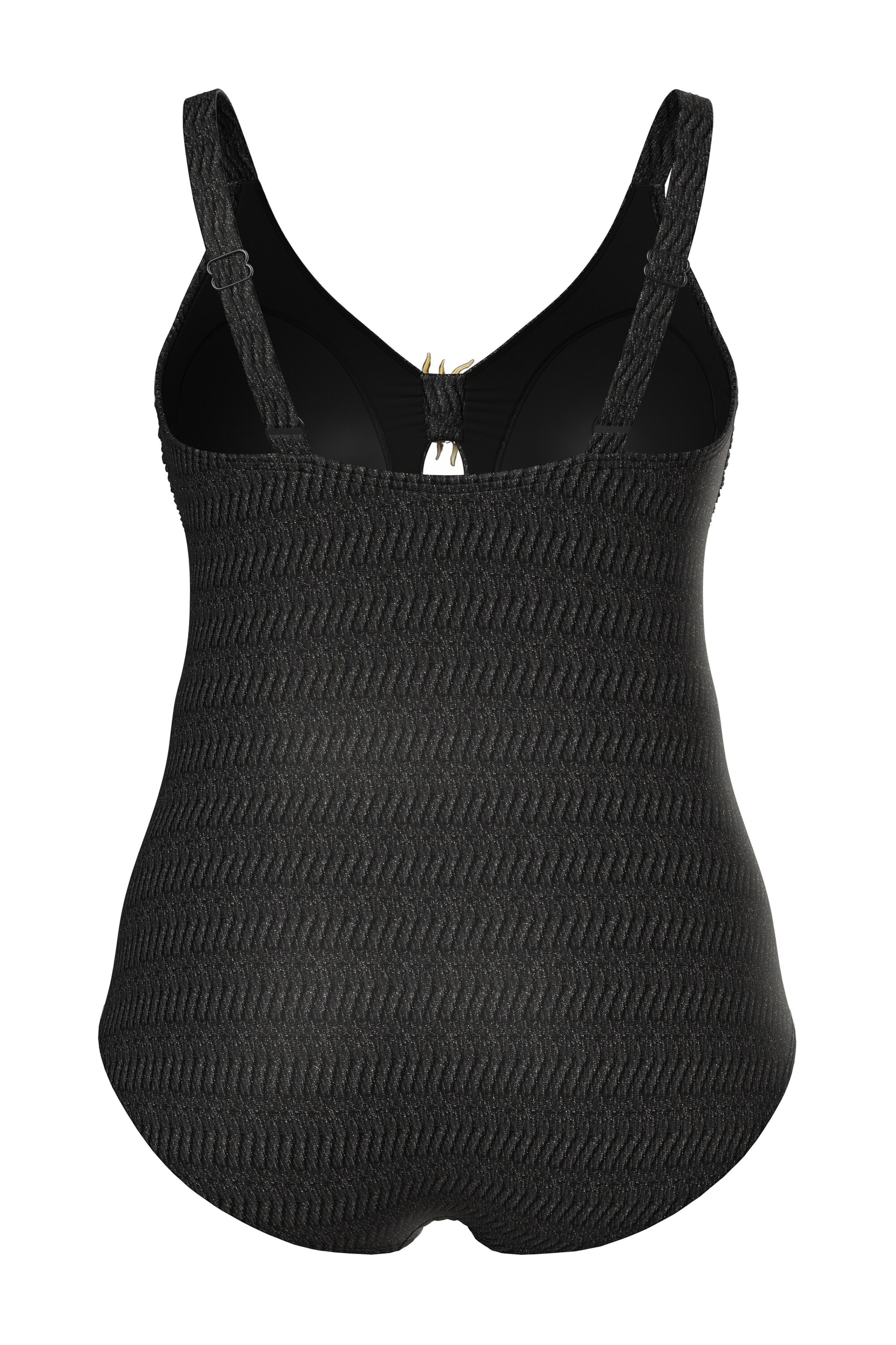 Ulla Popken Triangel Badeanzug in Schwarz