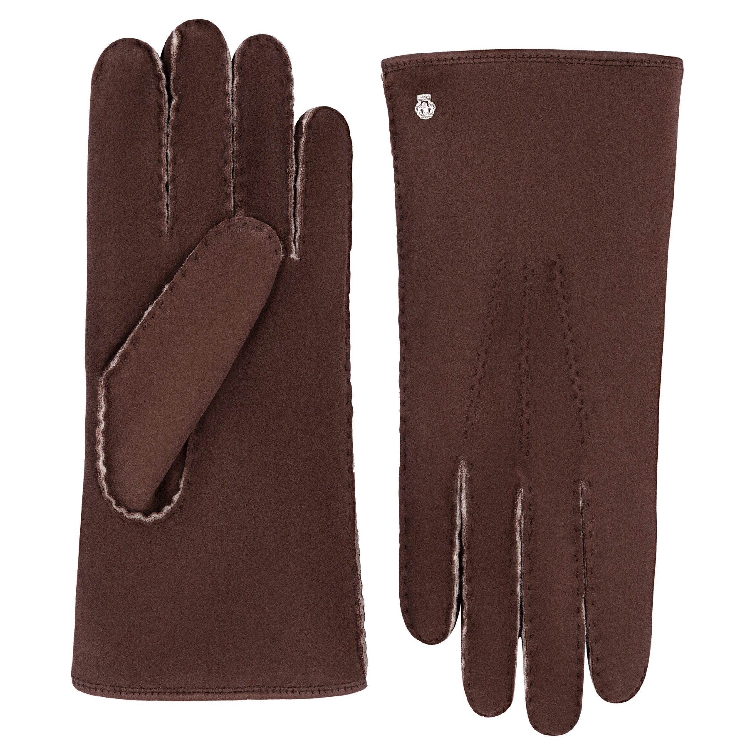 Roeckl Full finger gloves 'GALWAY' in Brown / Chestnut brown / Dark brown, Item view