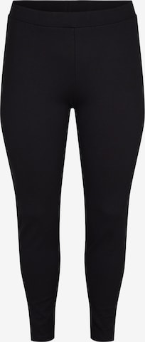 Skinny Leggings 'Winola' de la Zizzi pe negru: față