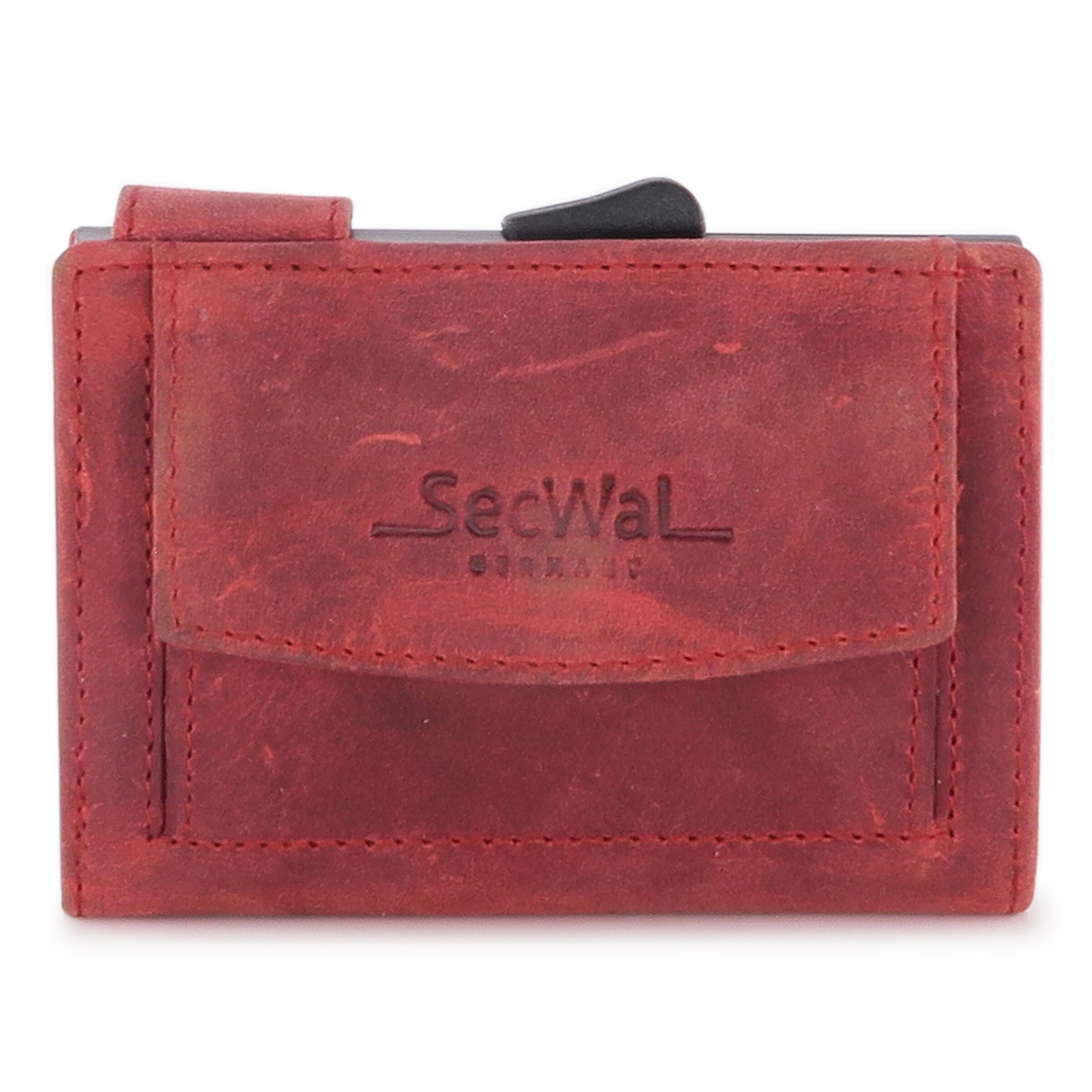 Portamonete di SecWal in rosso: frontale