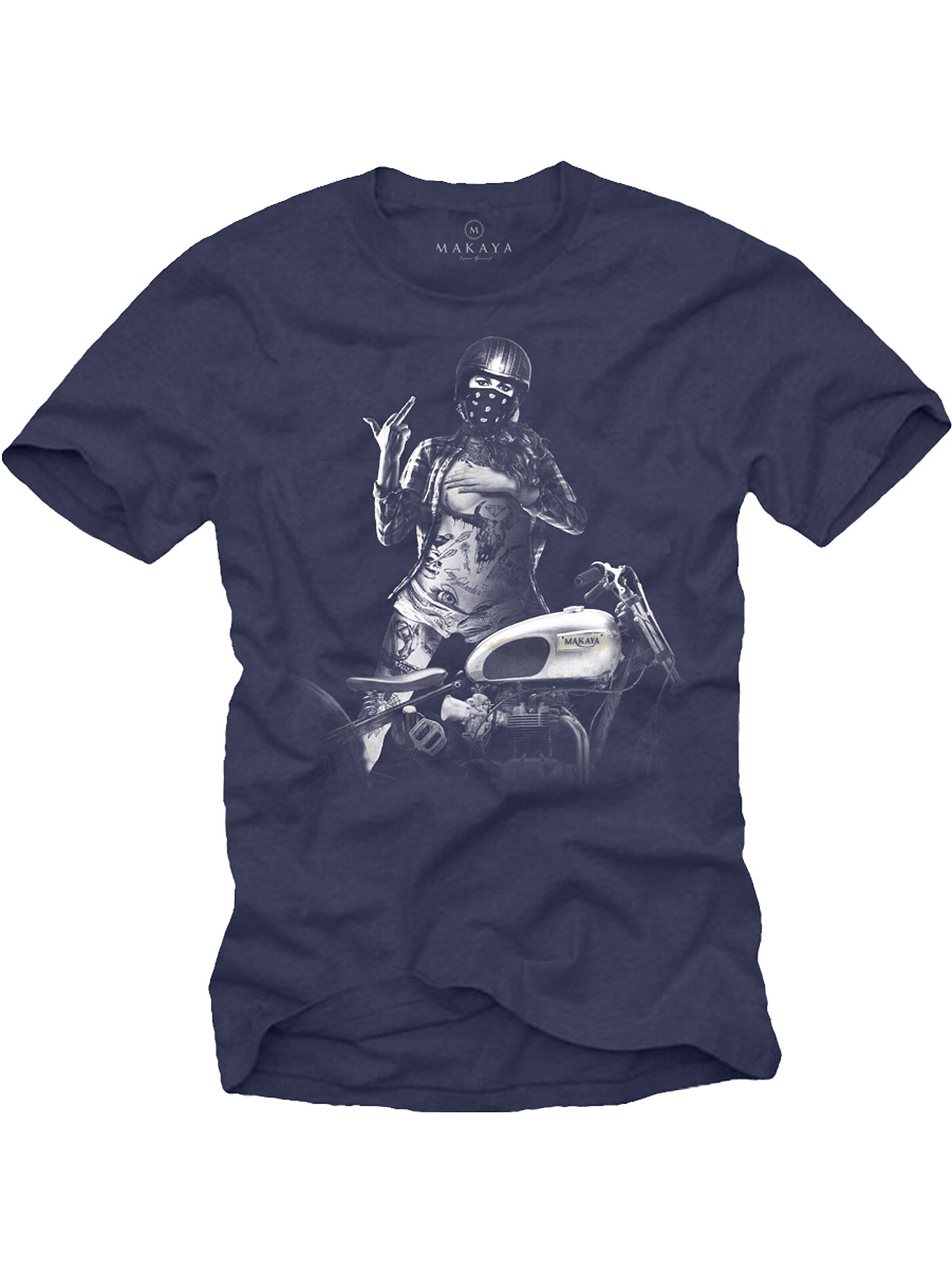 MAKAYA Shirt 'TriumphGirl' in Blue: front