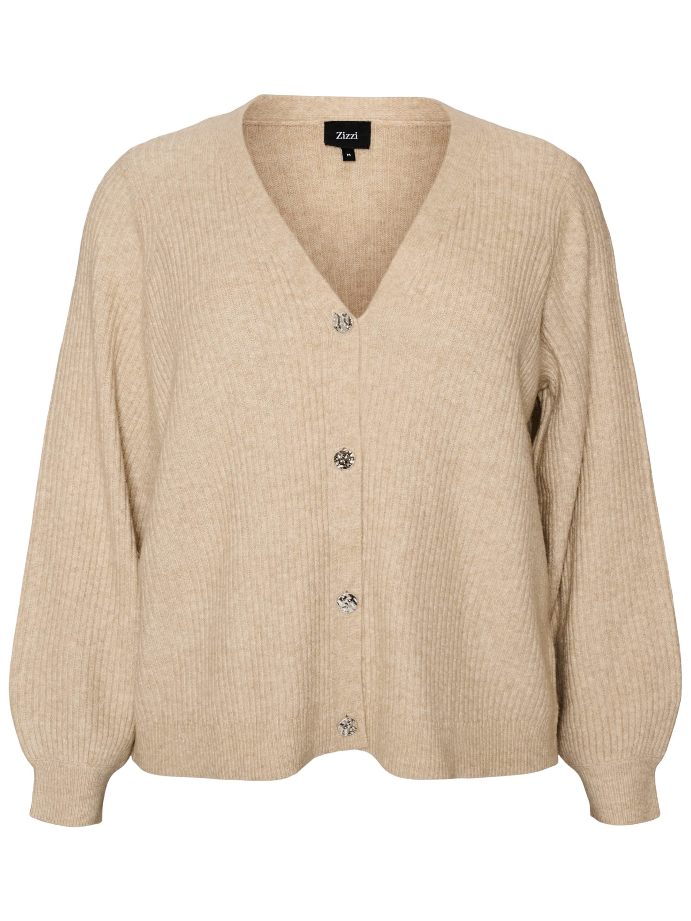 Sweat-shirt Zizzi en beige : devant