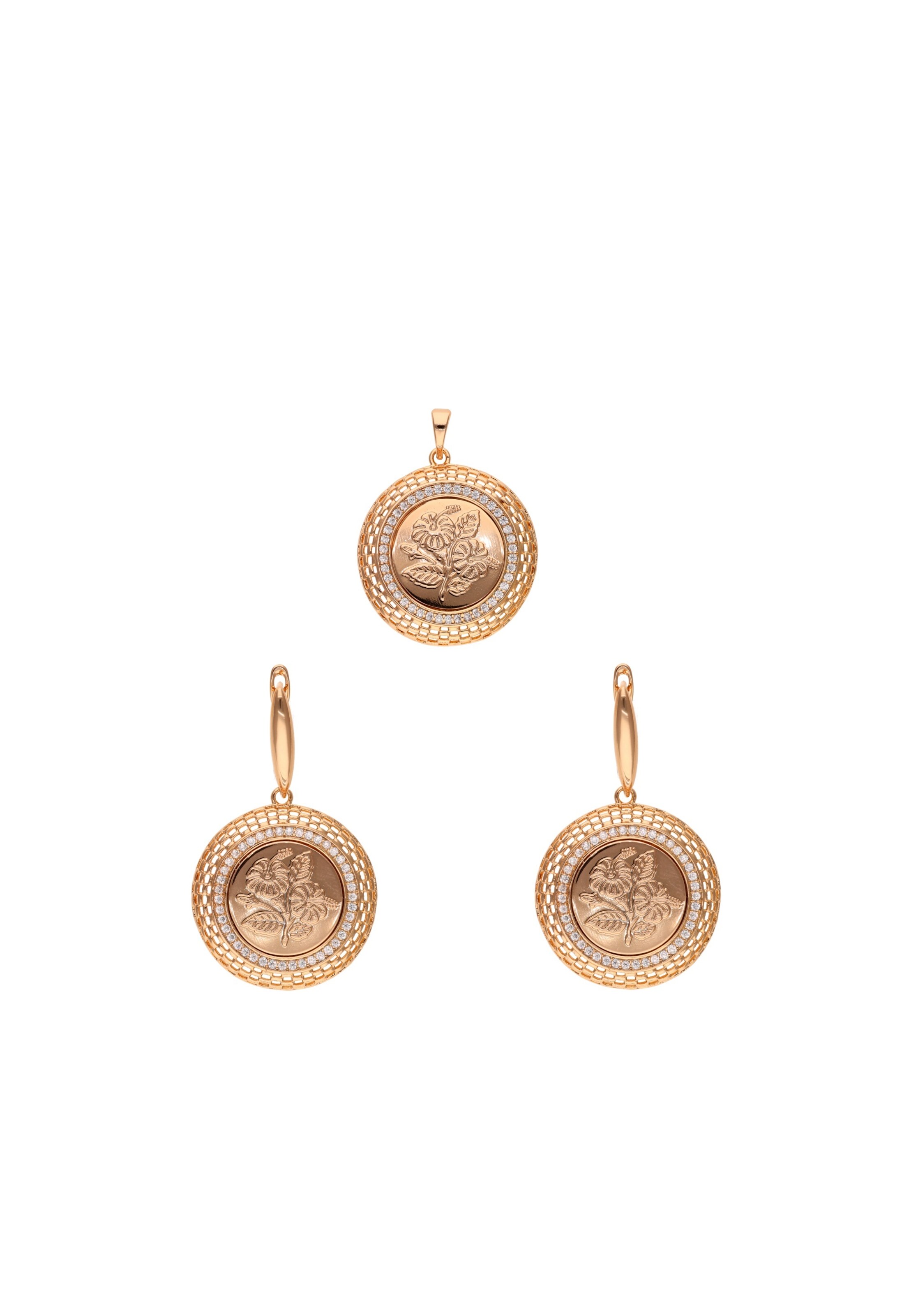 faina Conjuntos de bijuteria em ouro, Vista do artigo