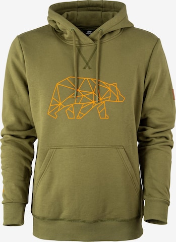 FORSBERG Sweatshirt 'Pettarson Hoodie mit Logo' in Green: front
